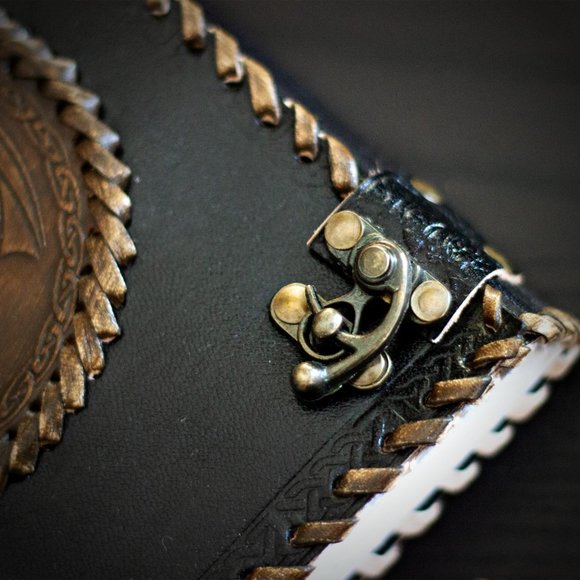 Viking Dragon Crest Leather Journal - Picture 4 of 8
